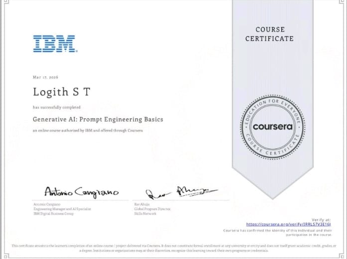 Generative AI Prompt Engineering Basics certificate preview